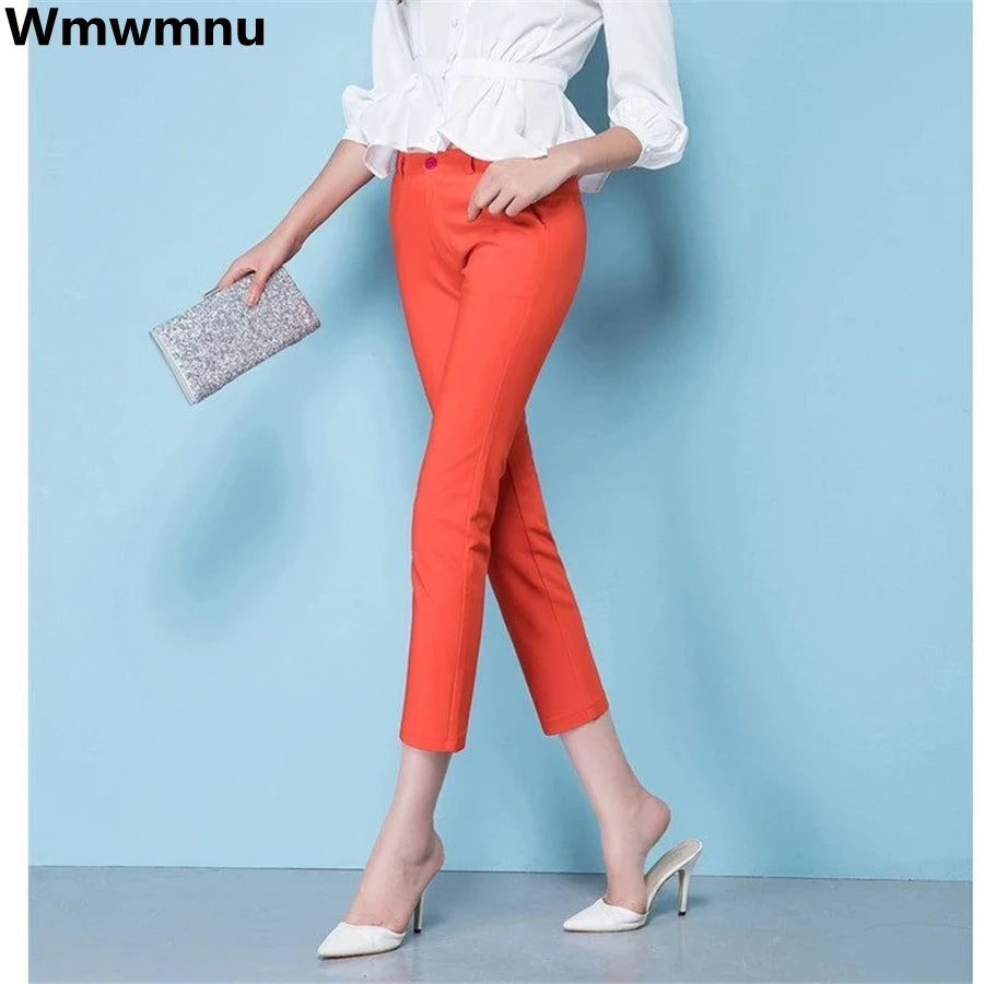 Korean Elegant Slim Pencil Trousers Women's Formal Pants Spring