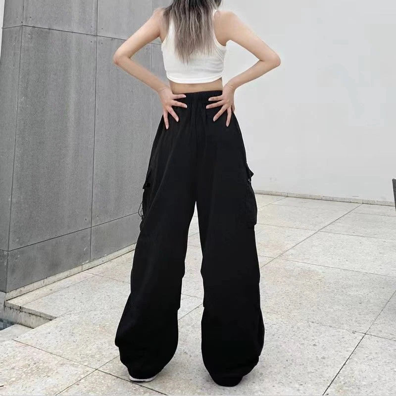 Women's Y2K Cargo Pants High Waisted Baggy Sweatpant Drawstring Joggers